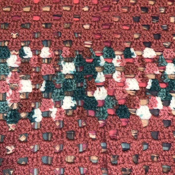 Handmade vintage crochet granny square Afghan blanket - Picture 4 of 5